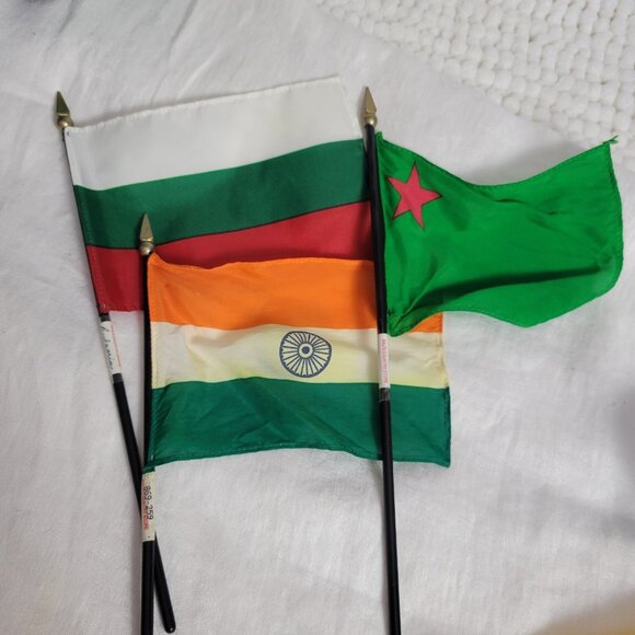 Vintage LOT of 10 small flags various souvenir Bekin Kenya Sri Lanka Lithunia GC - Picture 5 of 10